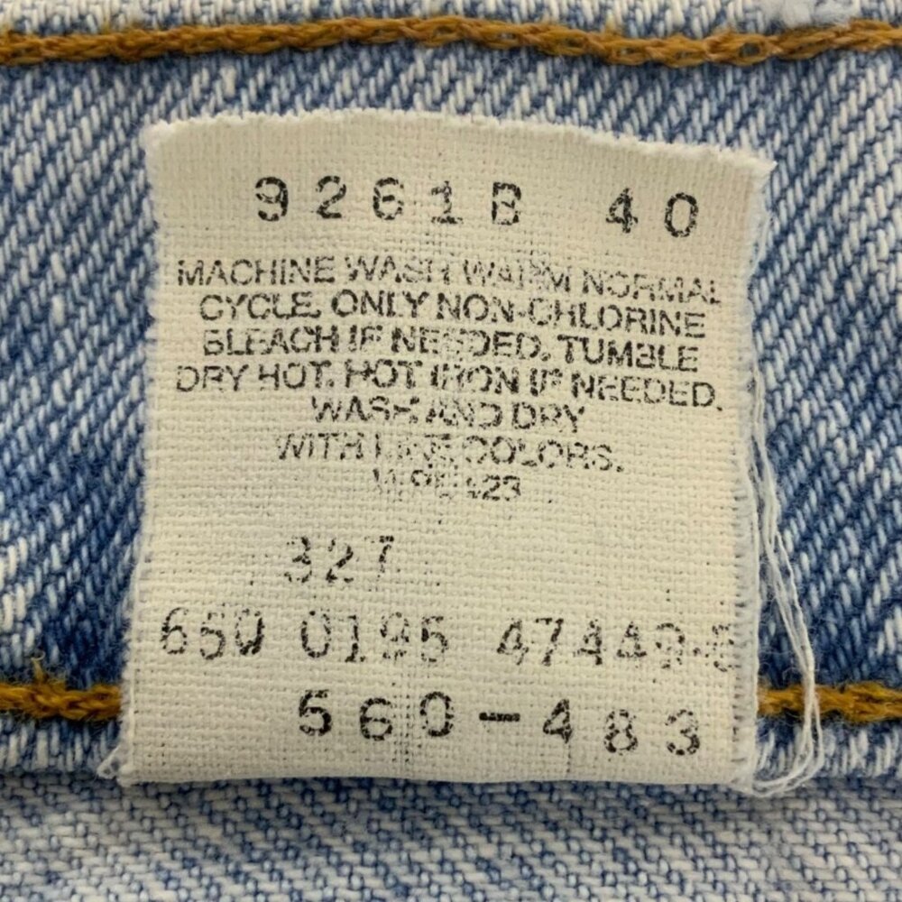 Vintage Levis 560 Loose Fit Tapered Jeans Mens Sz 38x32 Light Wash Denim HEMMED - Picture 6 of 9
